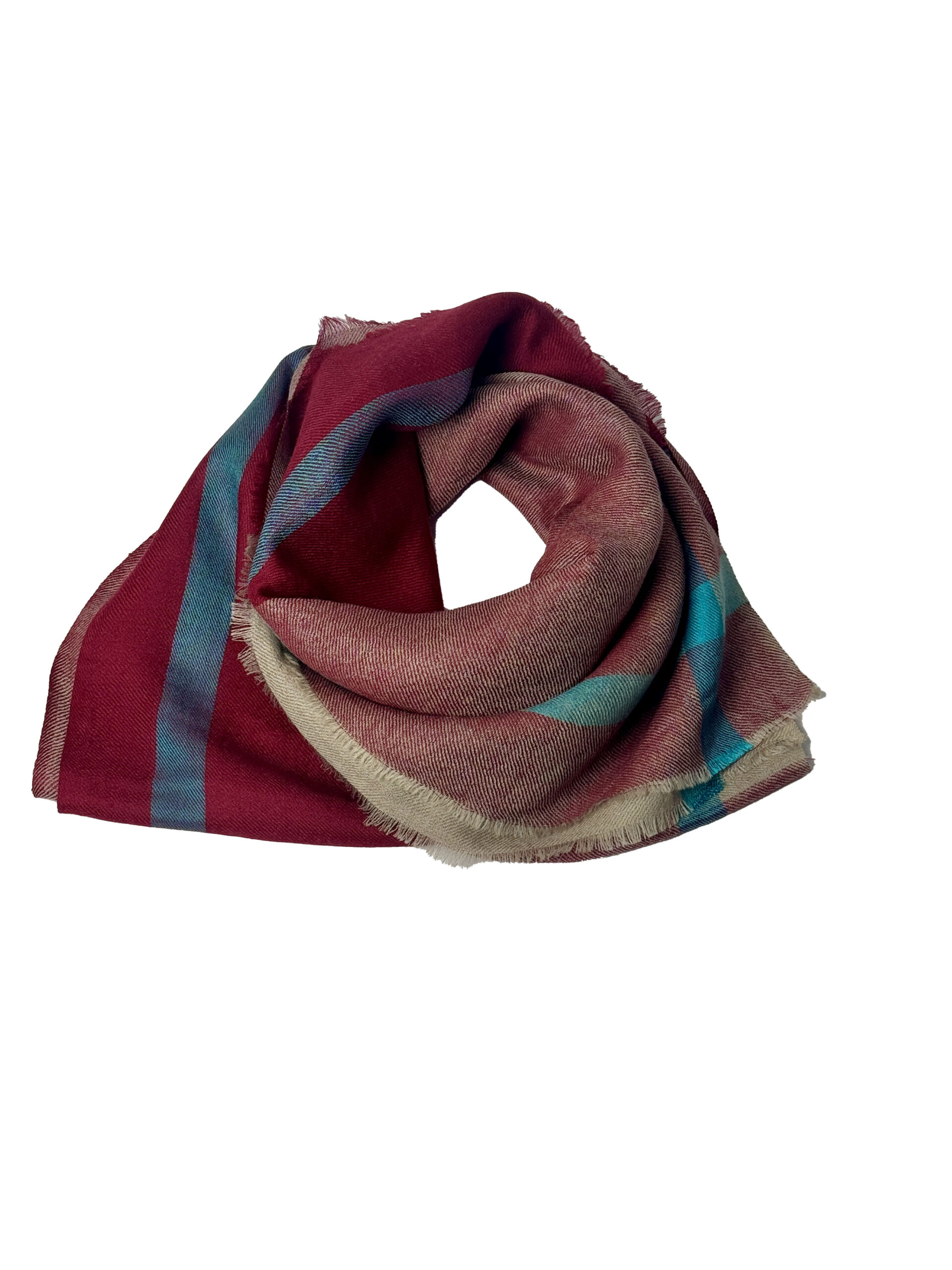 Semi Pashmina Red reverse lined - Image 3
