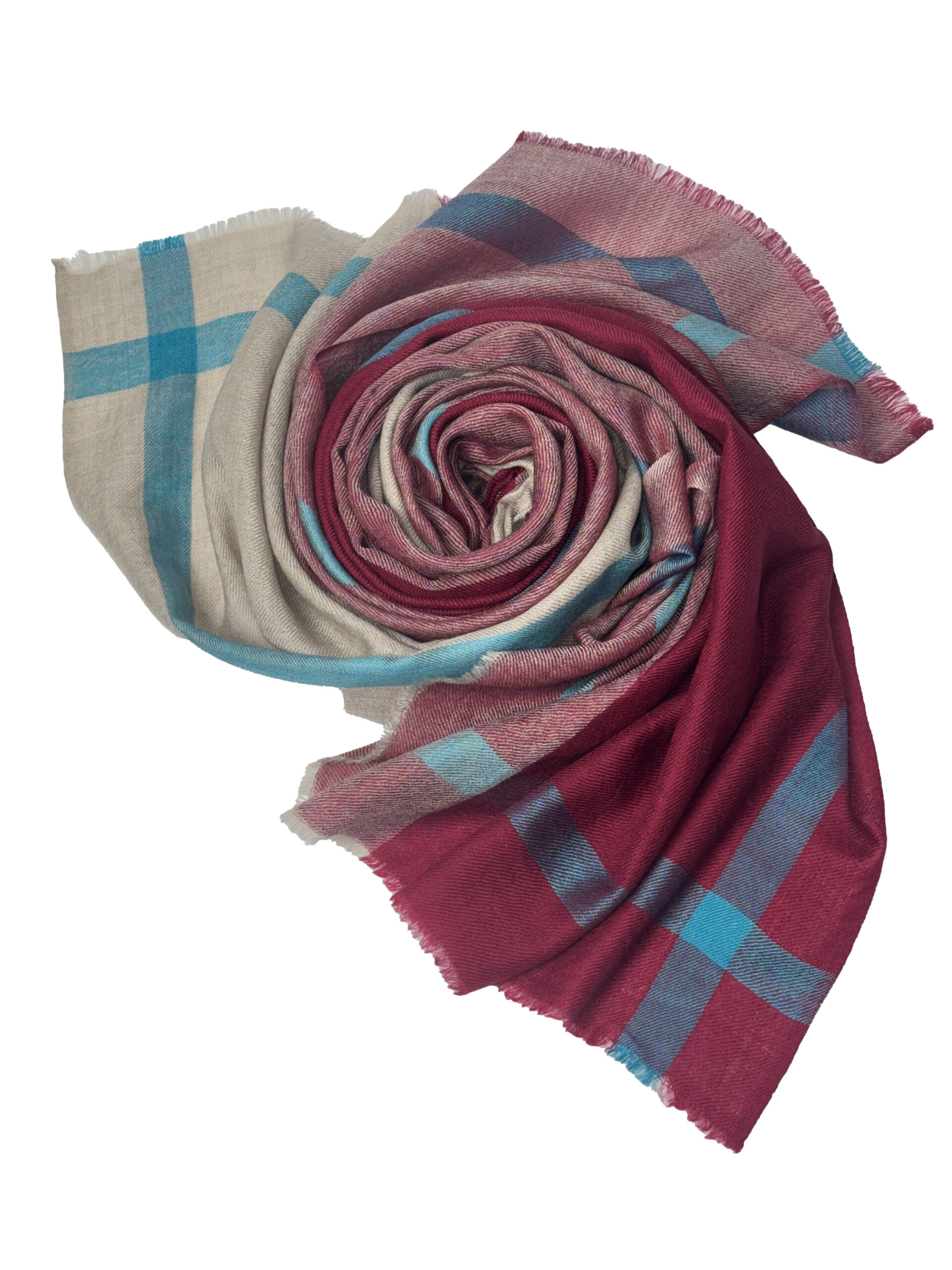 Semi Pashmina Red reverse lined