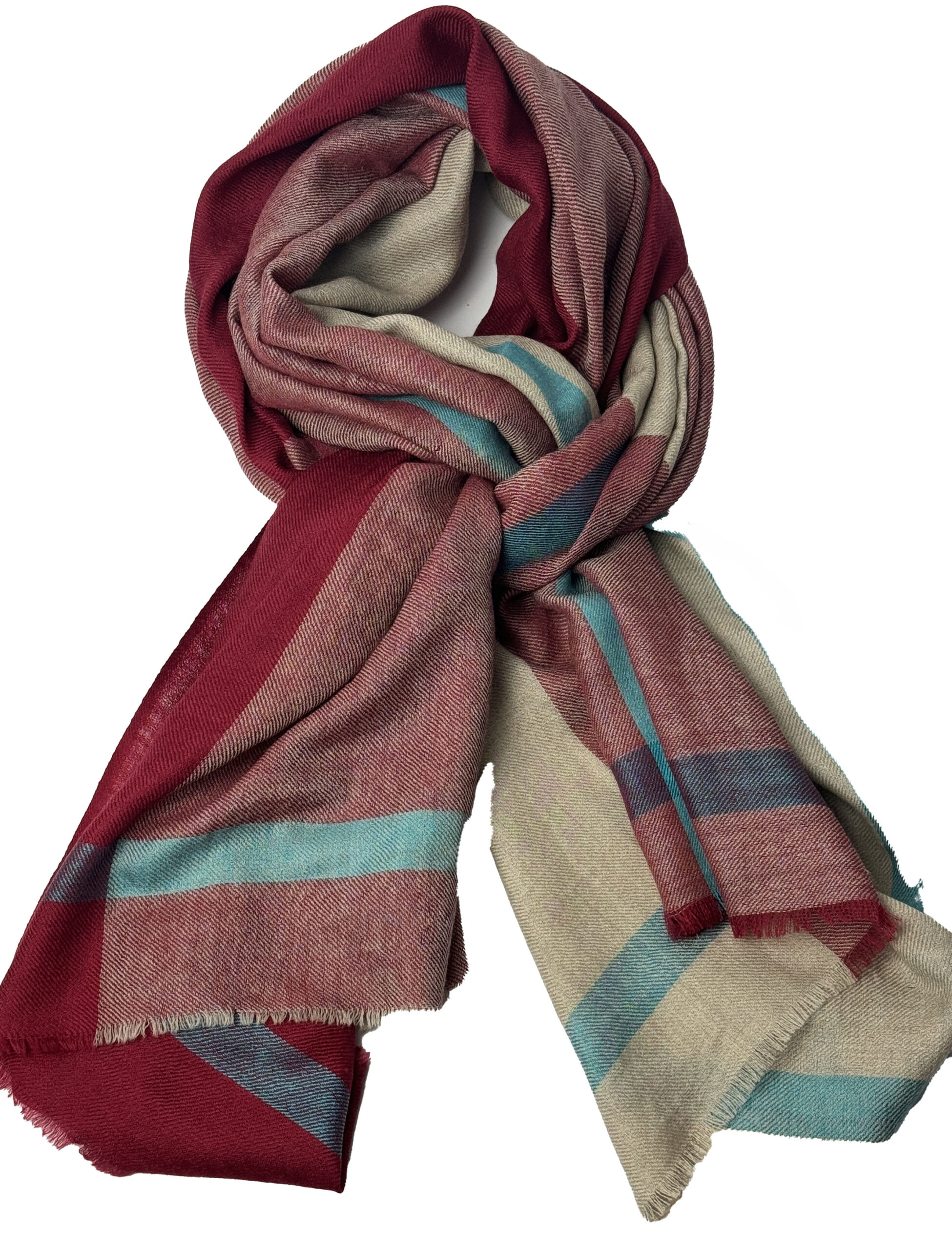 Semi Pashmina Red reverse lined - Image 5