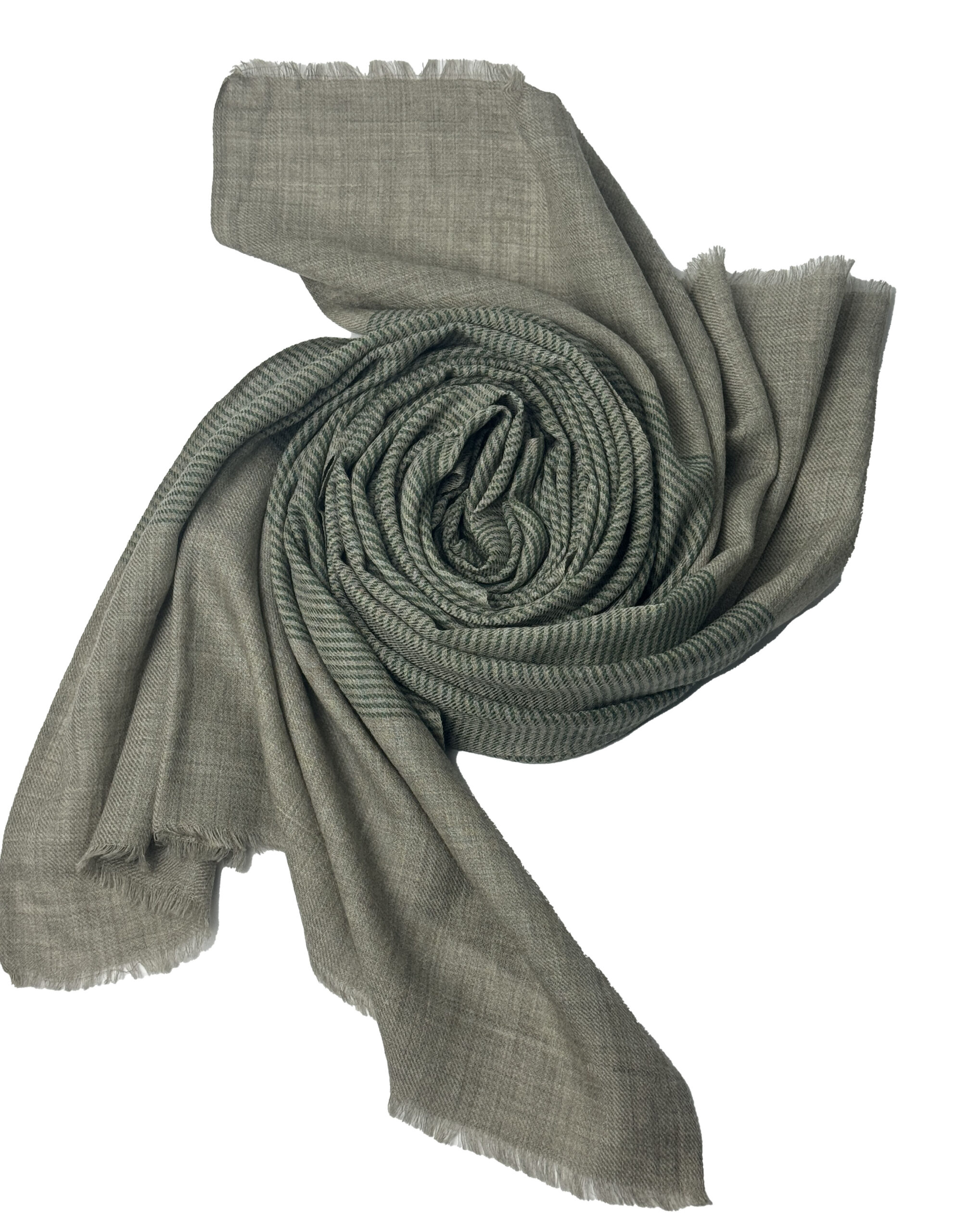 Semi Pashmina Sage Green Stripe