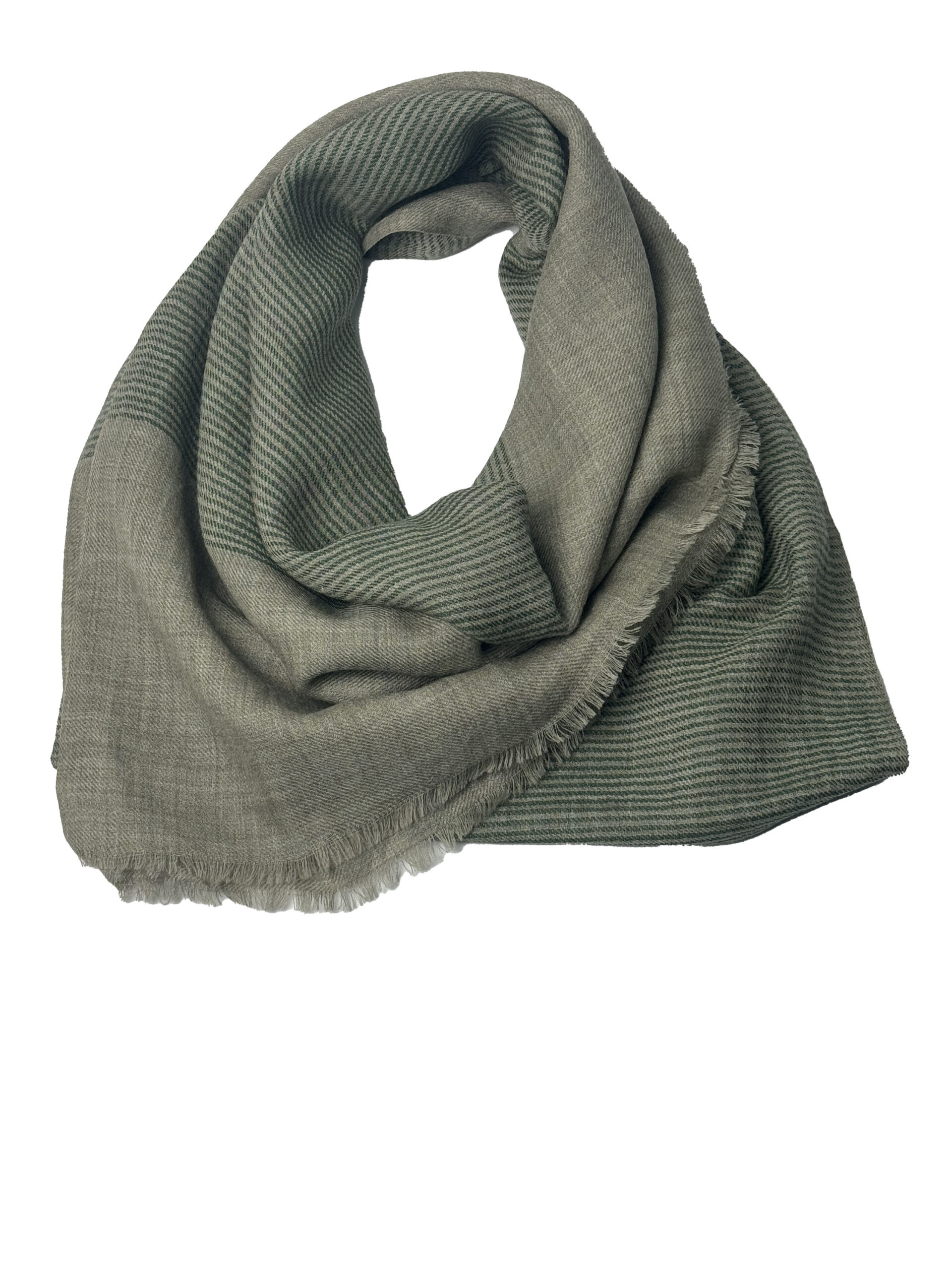 Semi Pashmina Sage Green Stripe - Image 5