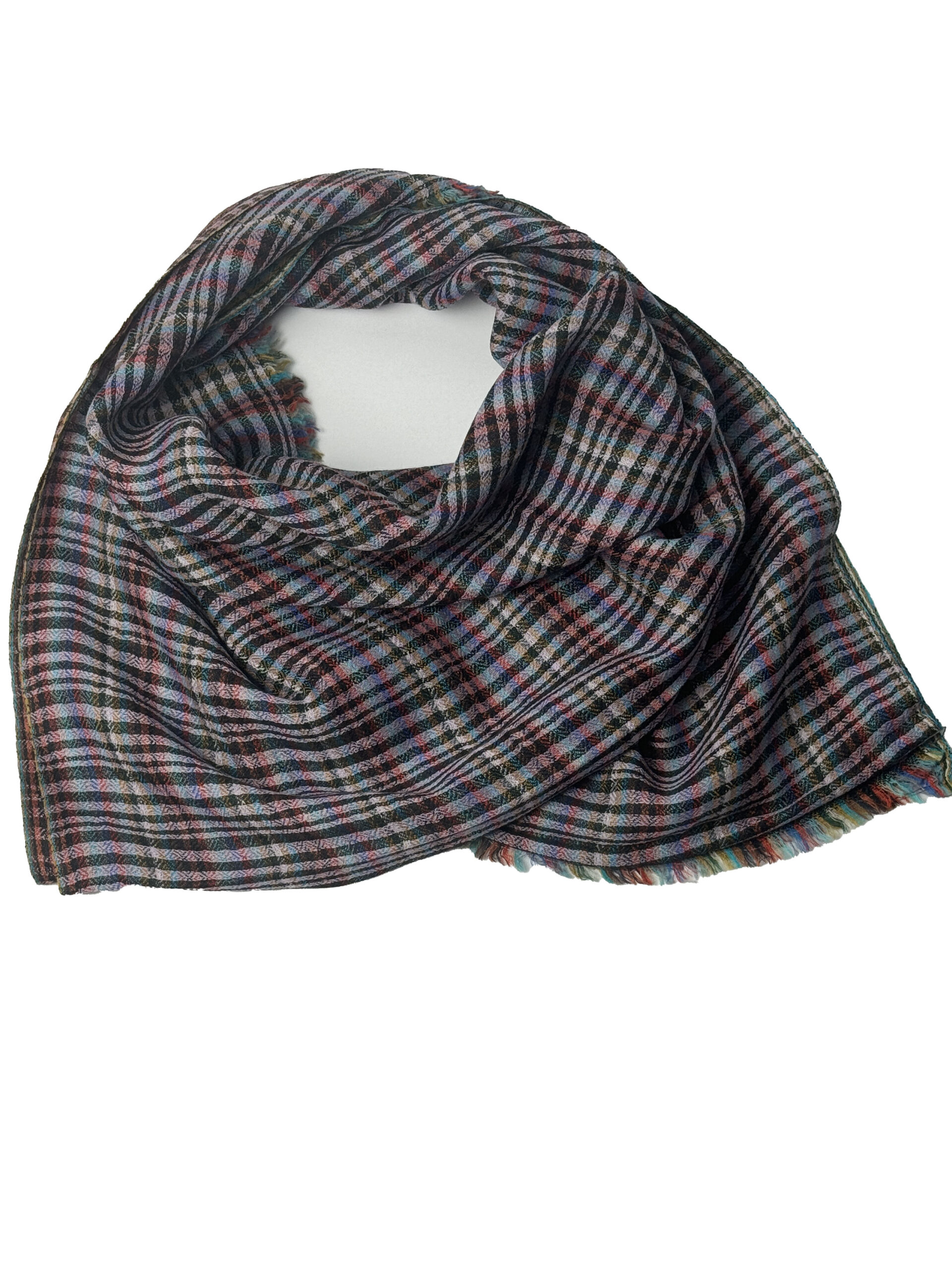 Semi Pashmina Multi Stripe Check - Image 2