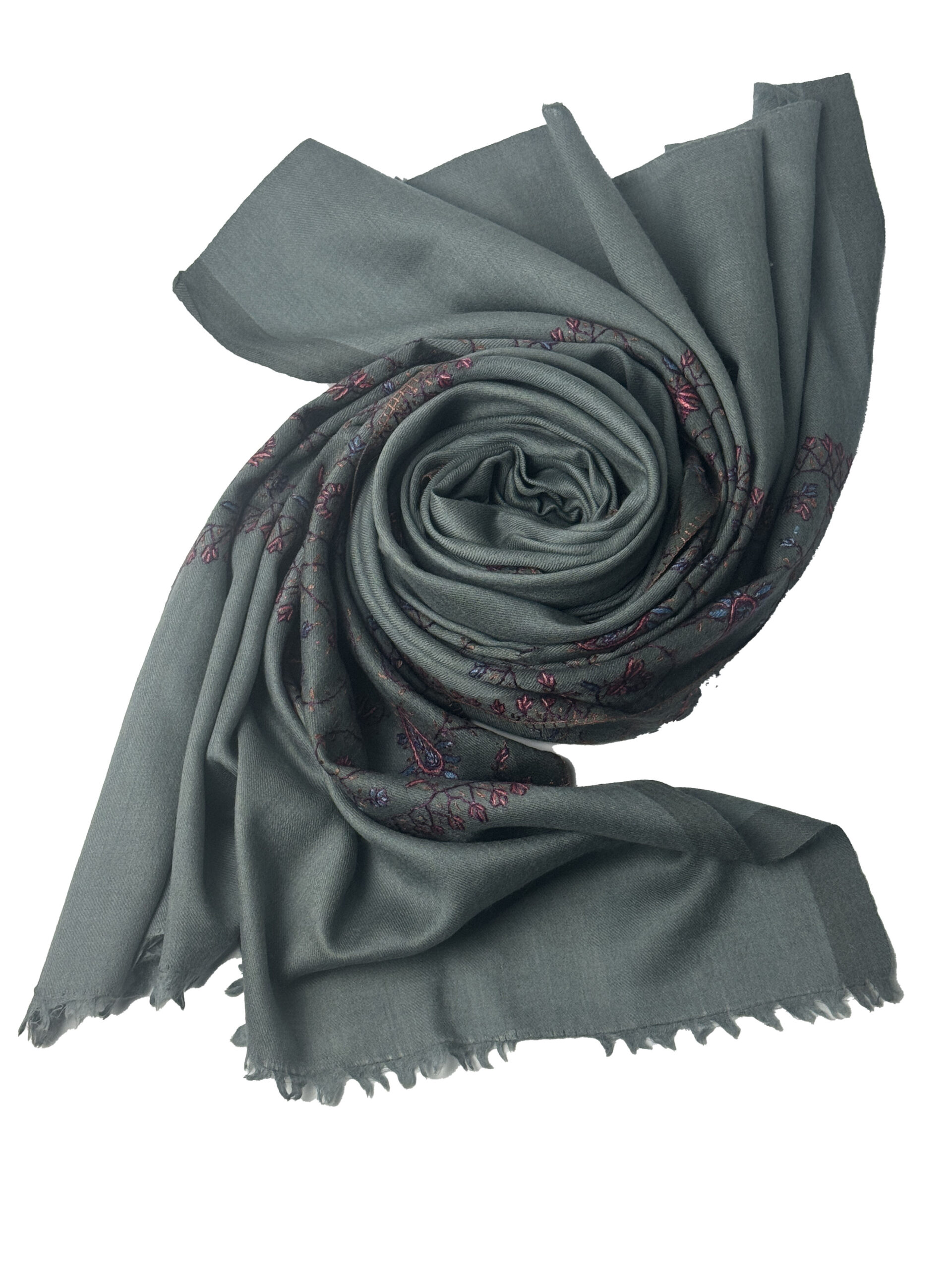Semi Pashmina dark embroided
