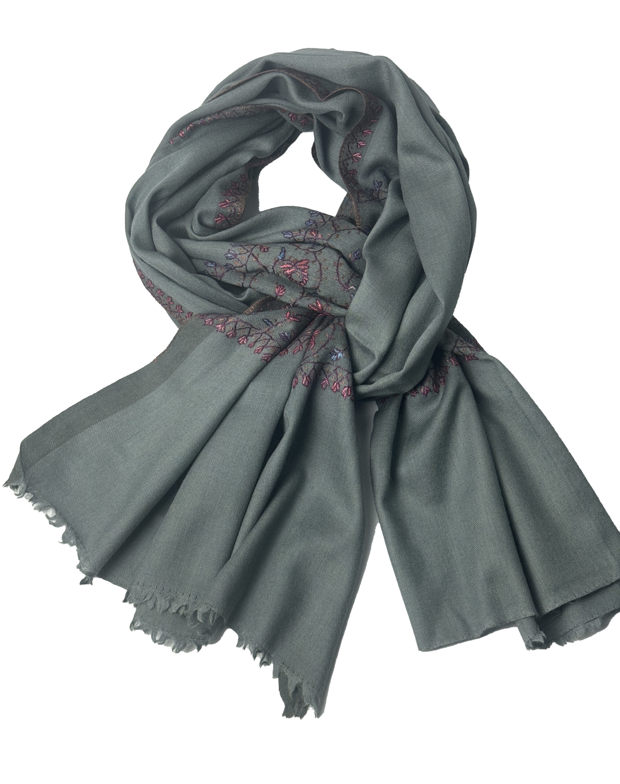 Semi Pashmina dark embroided - Image 2