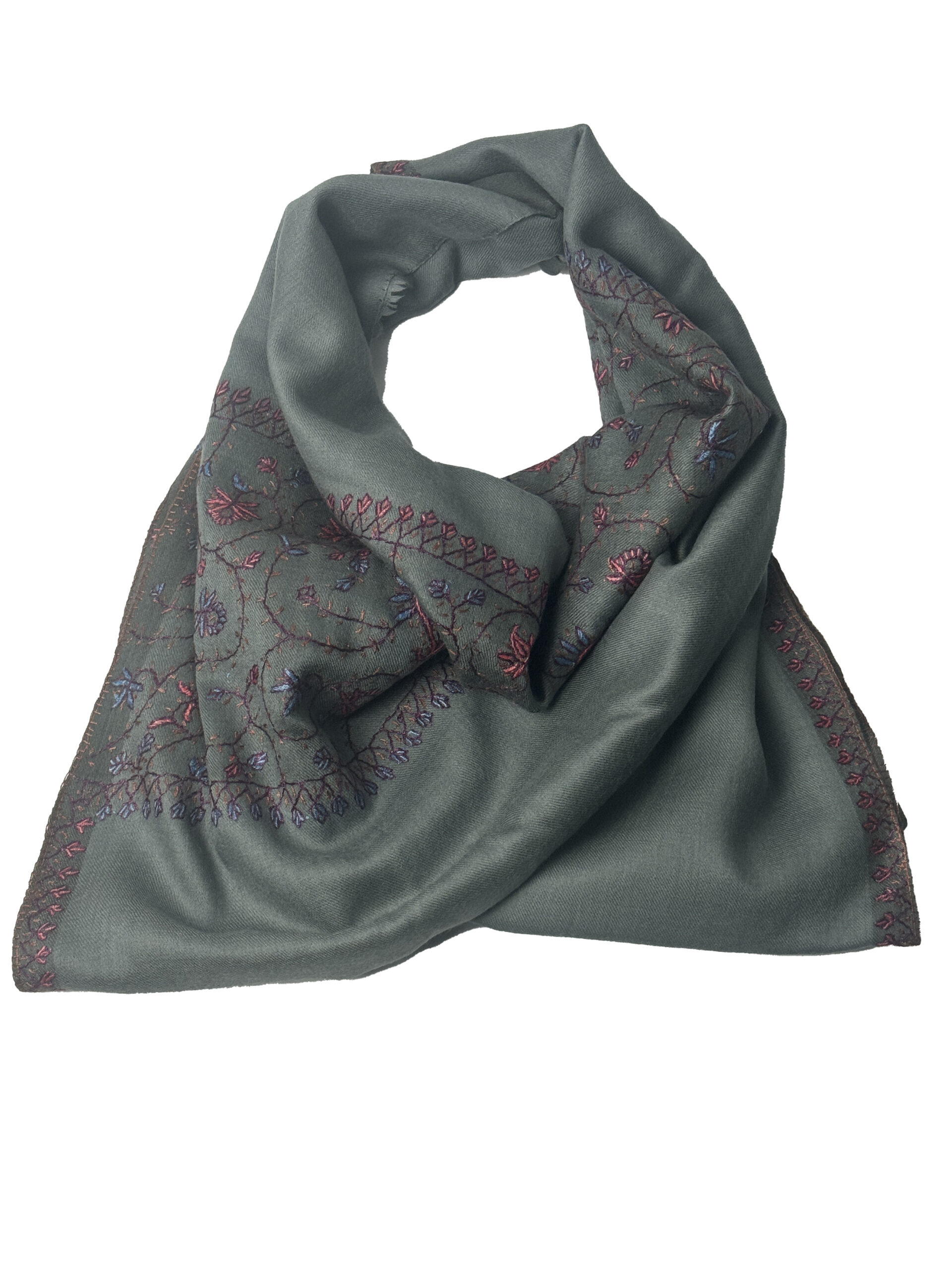 Semi Pashmina dark embroided - Image 4