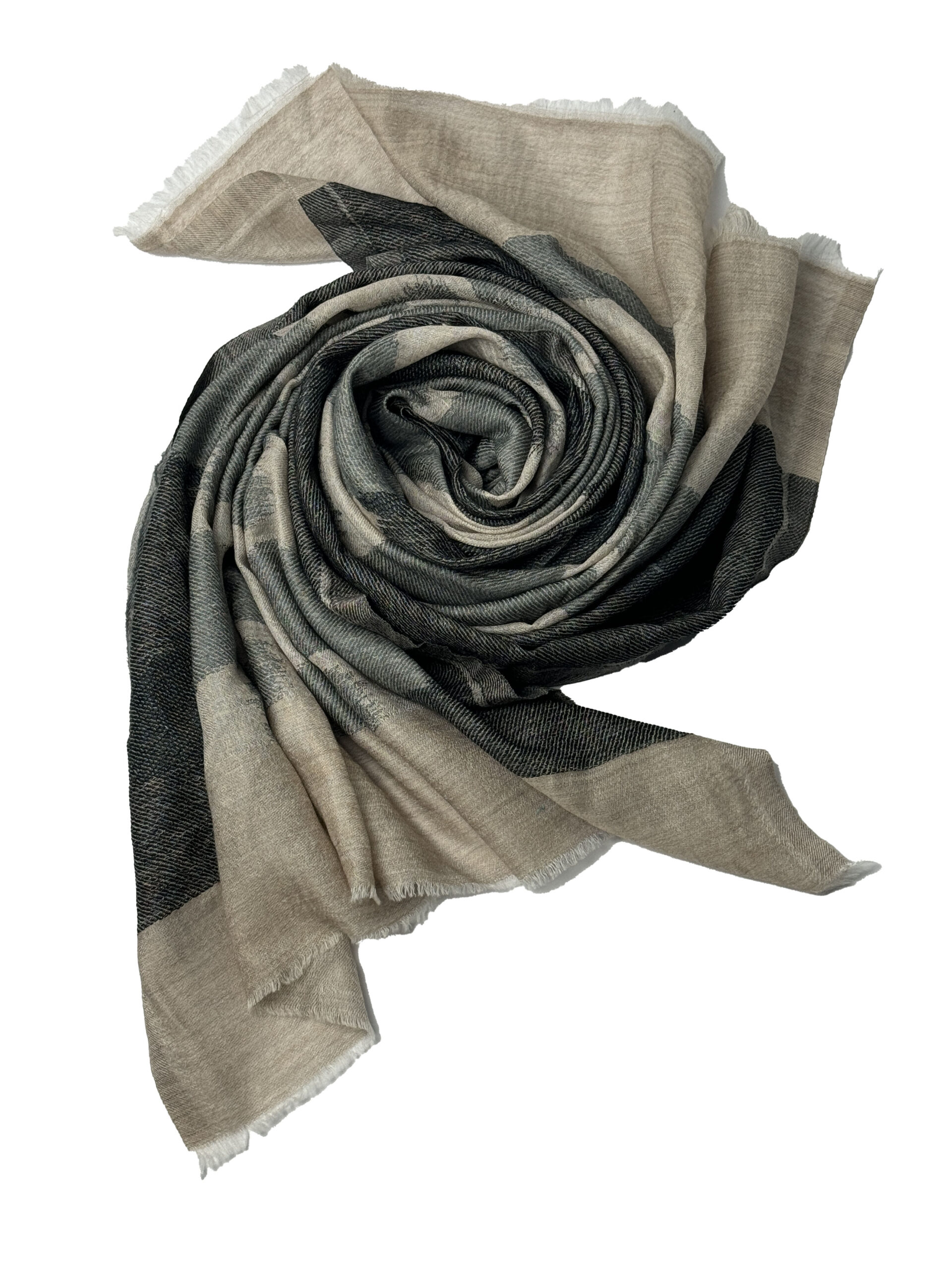 Pashmina Beige Grey Giraffe