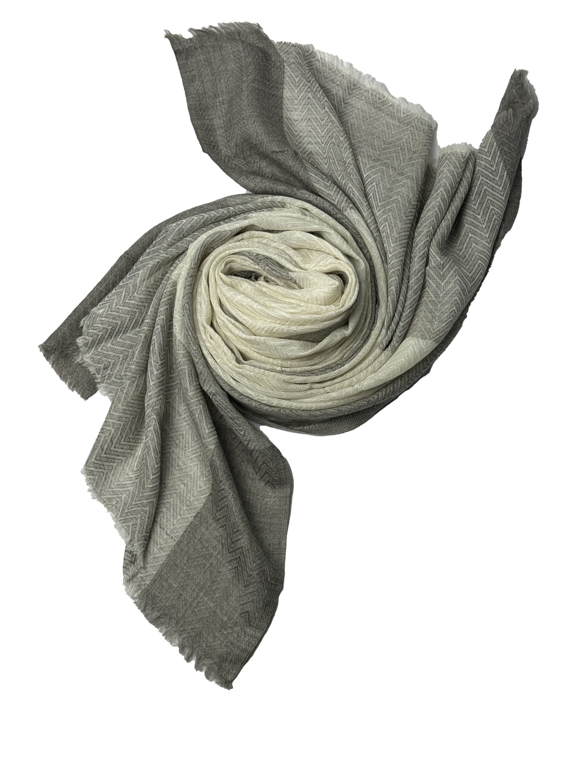 Semi Pashmina Cream Light ZigZag