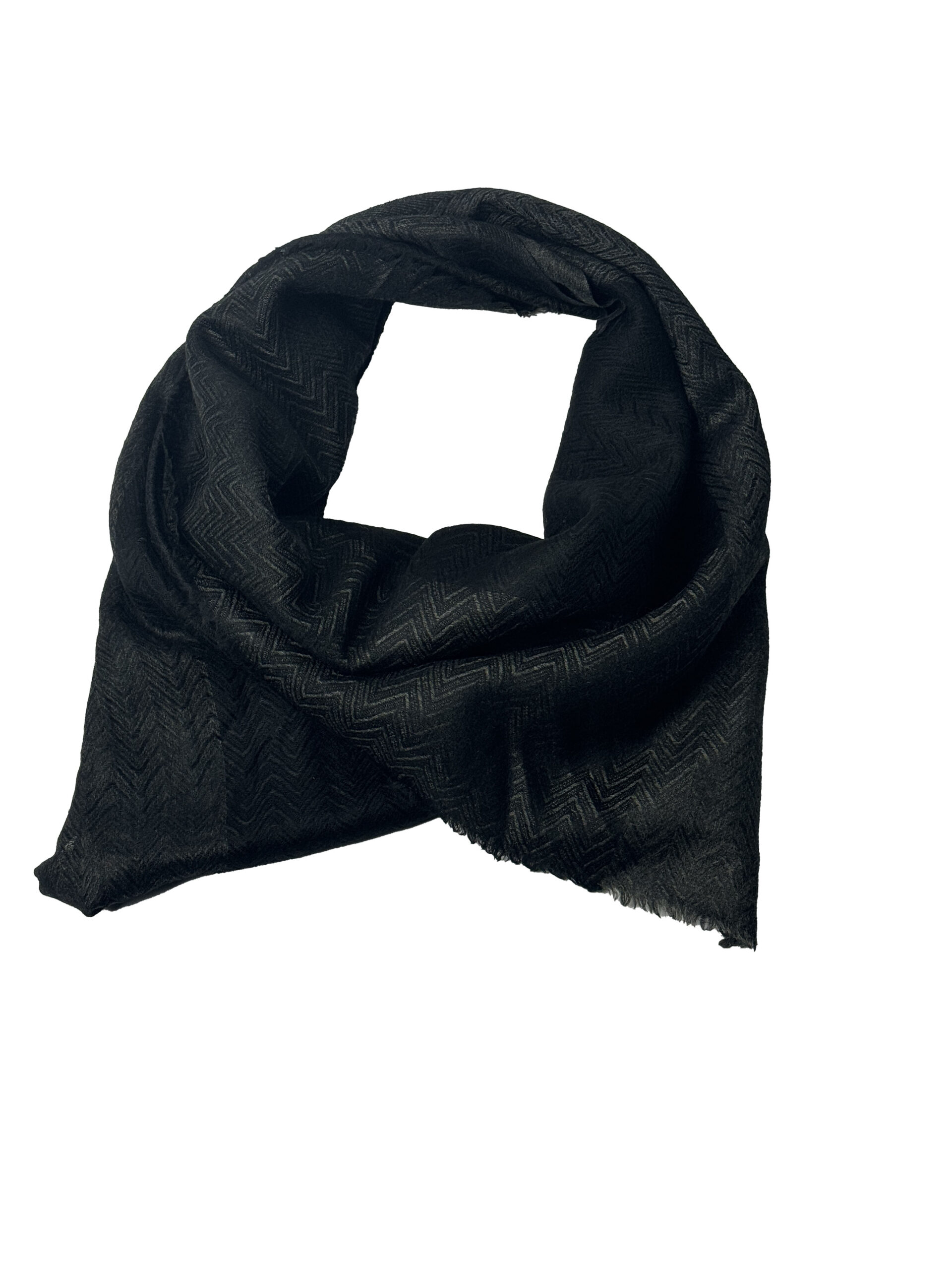 Semi Pashmina Black Zigzag - Image 4
