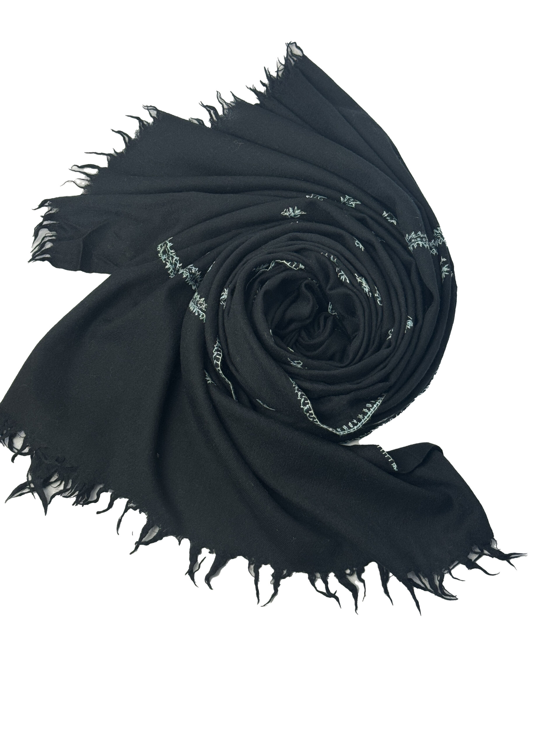 Embroidery Black Leaf