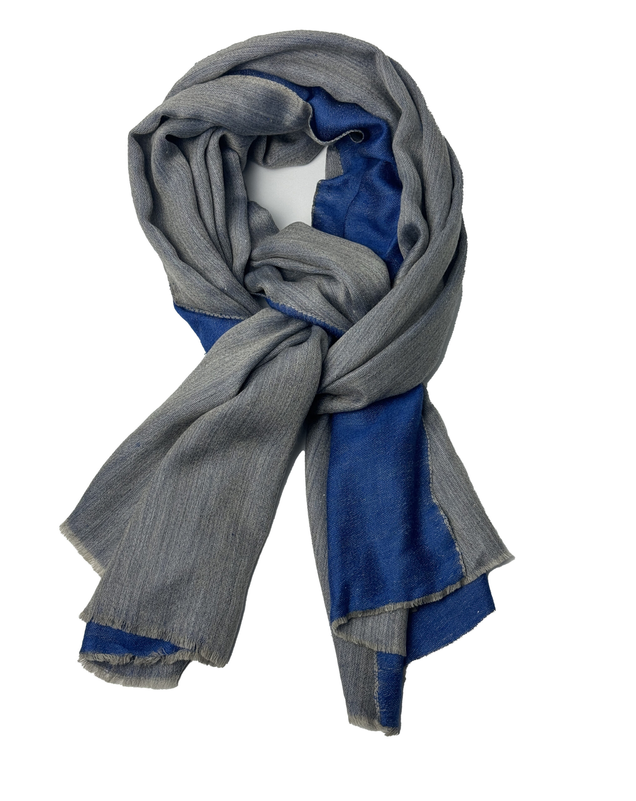 Semi Pashmina Grey Blue Reversible - Image 6