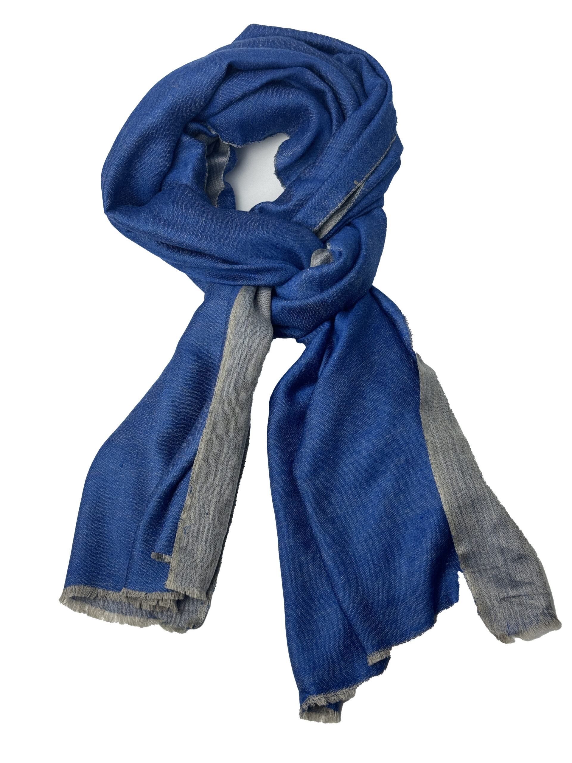 Semi Pashmina Grey Blue Reversible - Image 5