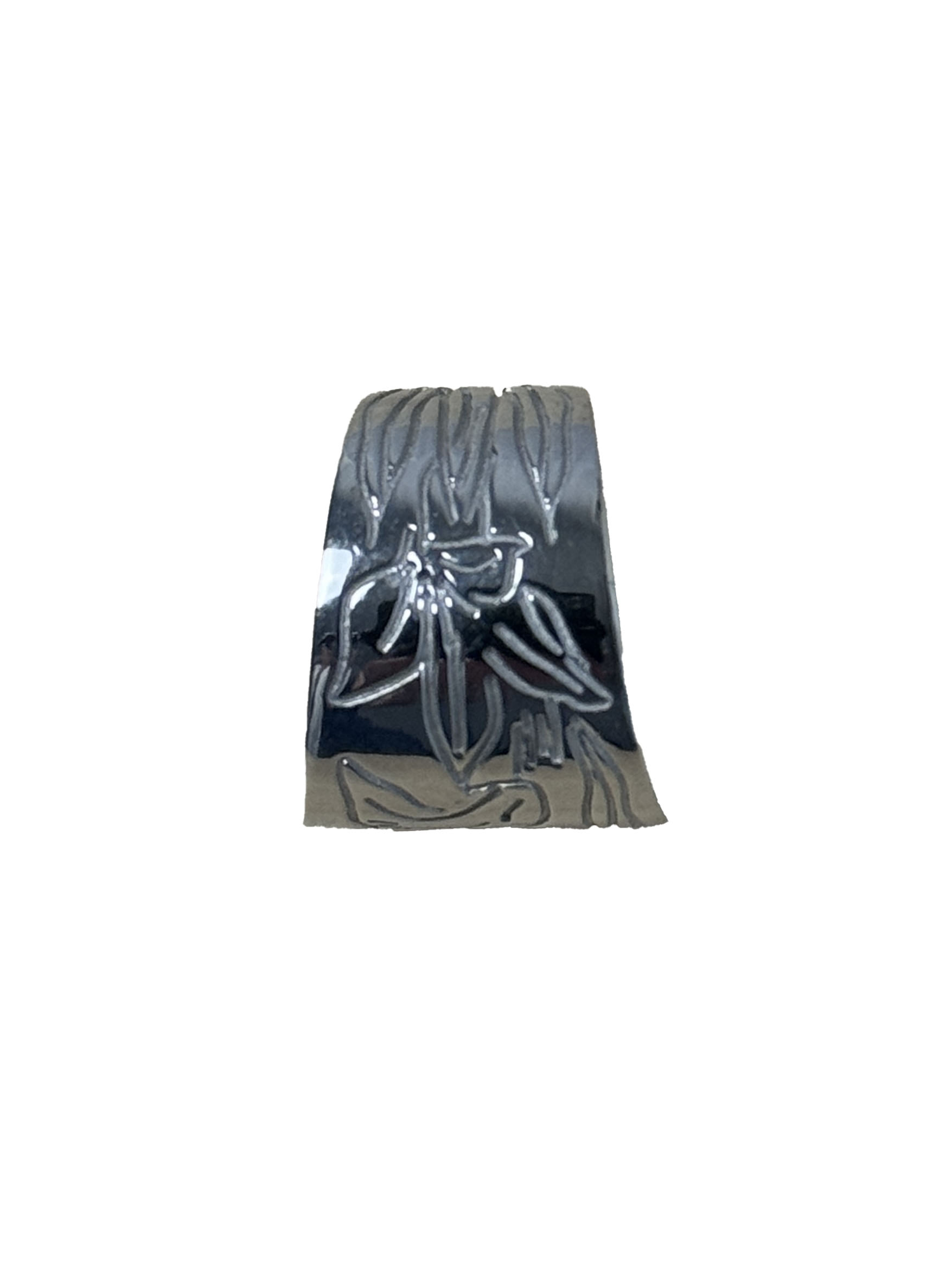 Sterling silver thick band etching - Image 2