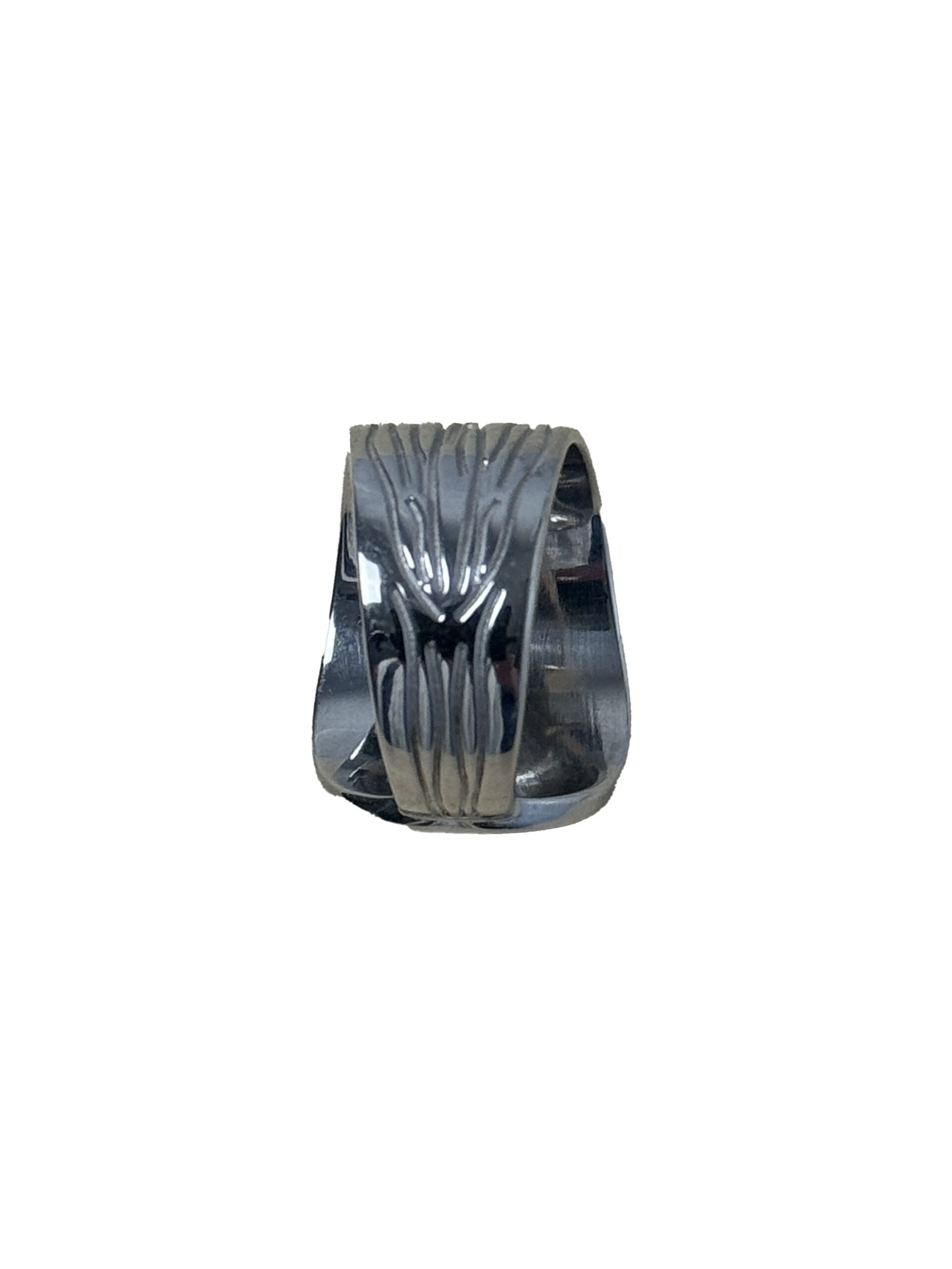 Sterling silver thick band etching - Image 3