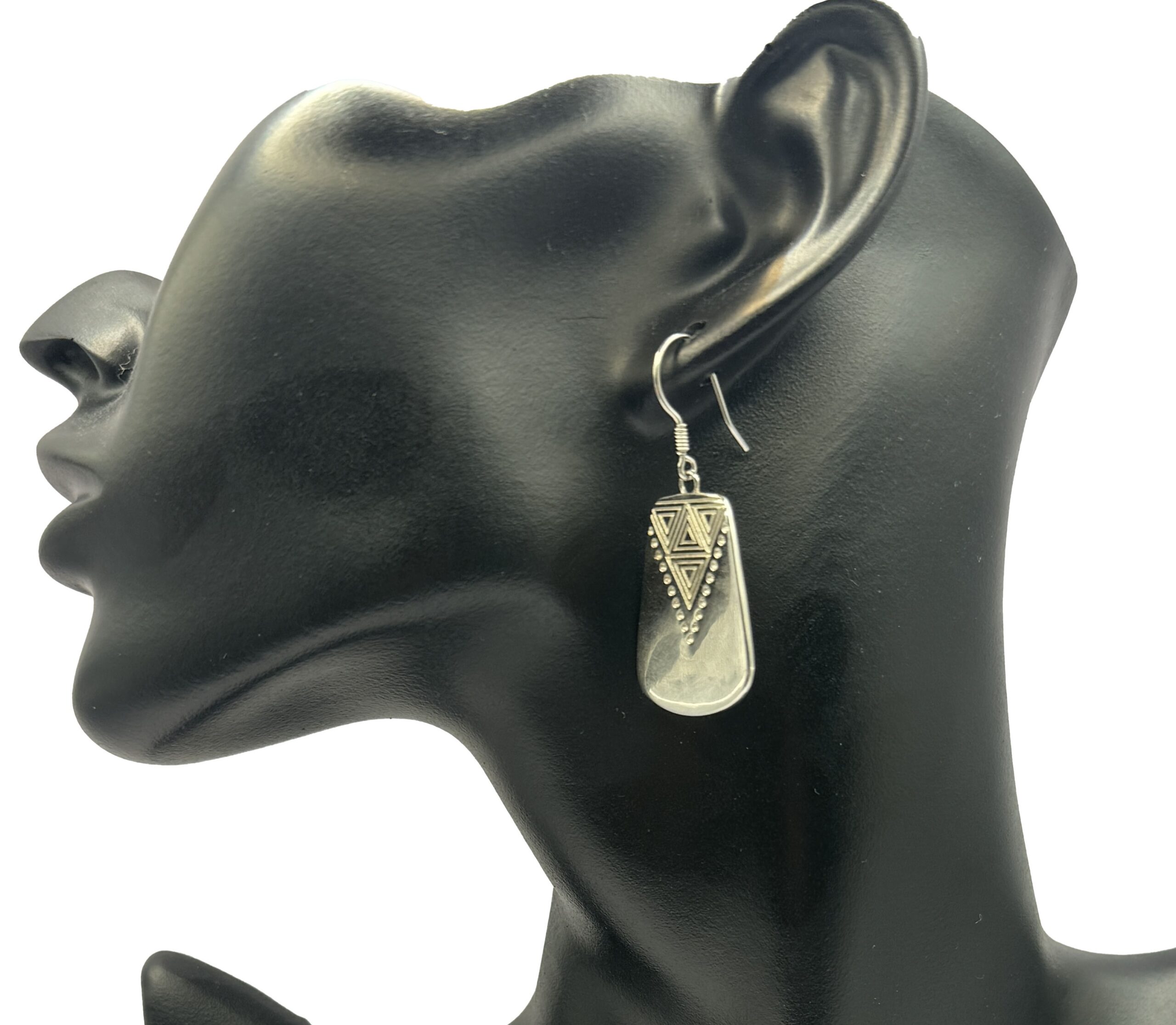 Solid sterling silver tribal earrings - Image 3