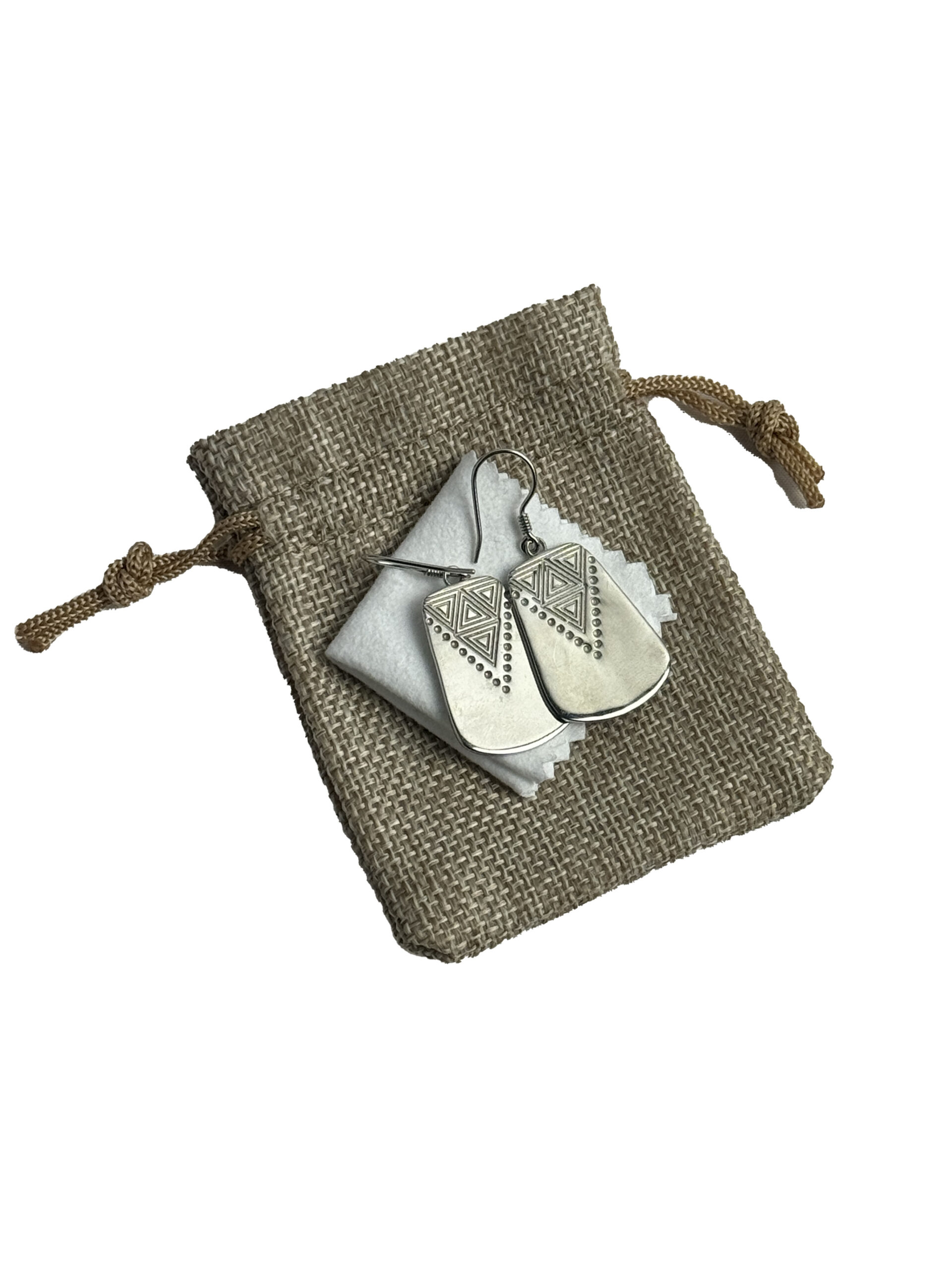 Solid sterling silver tribal earrings