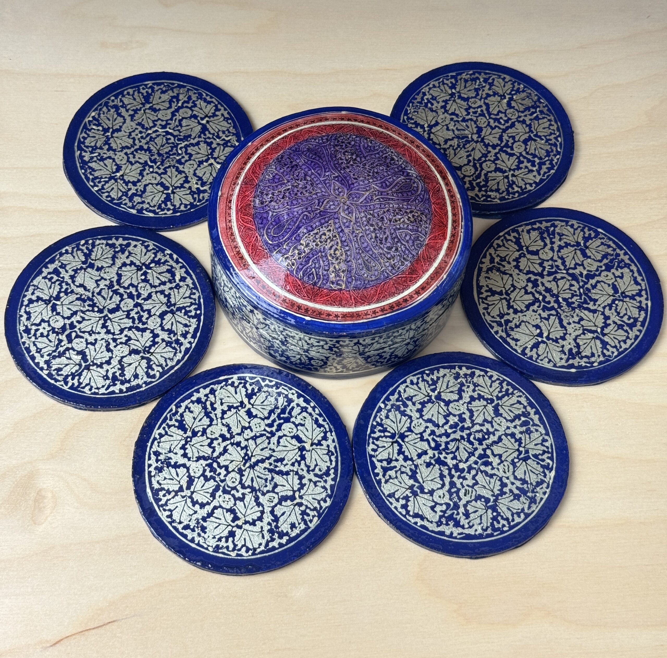Coaster set Purple Blue